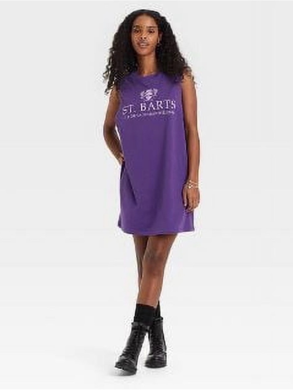 IML Sleeveless Purple Mini Dress with St. Barts Logo